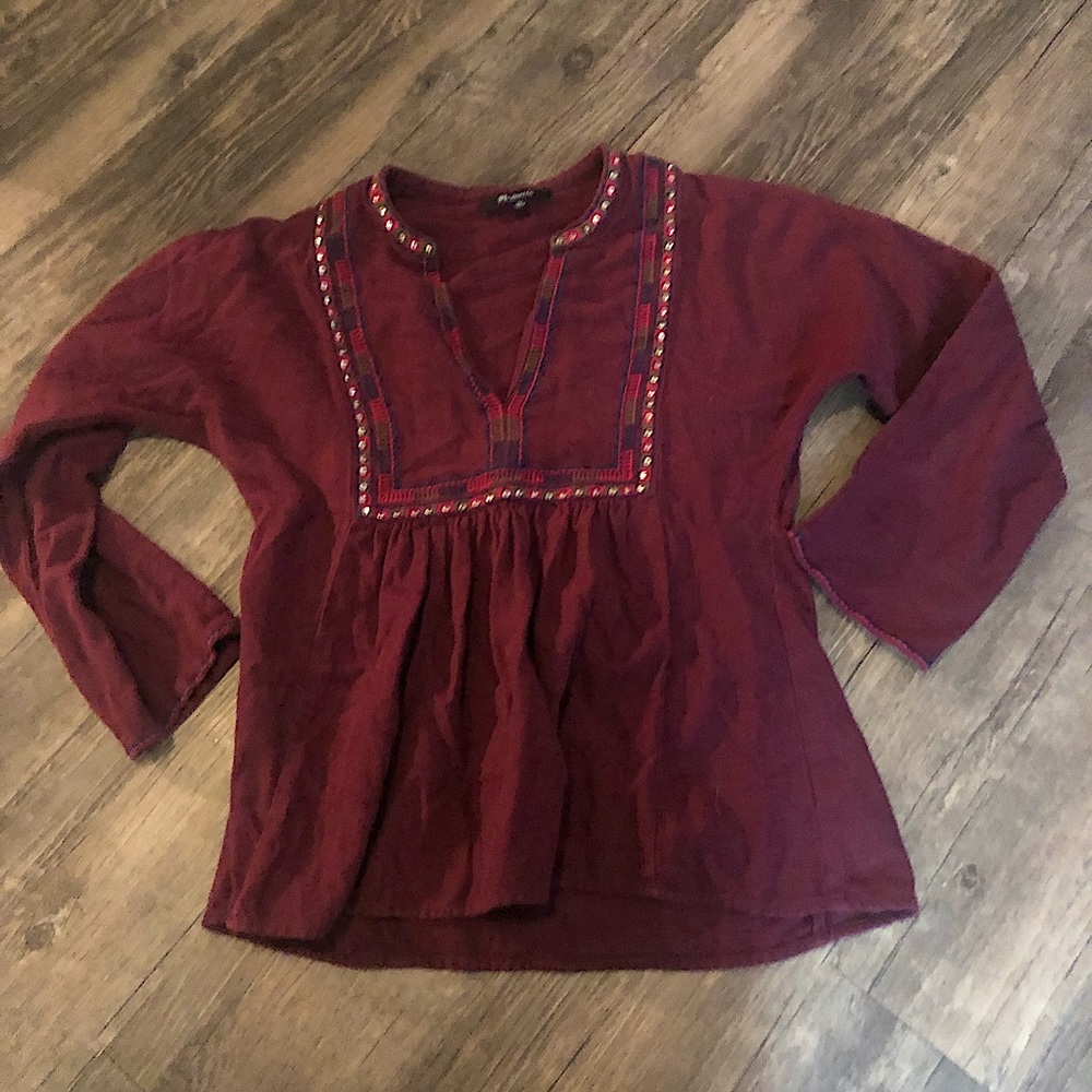 Madewell Boheme embroidered peasant top sz XS